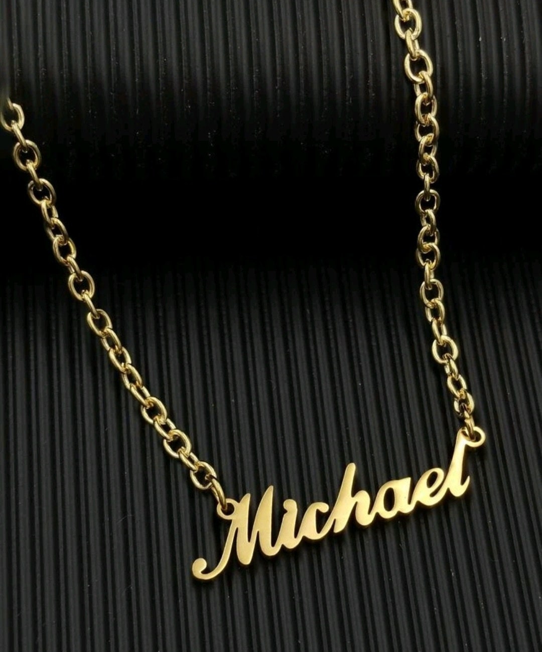 Dainty Name necklace Michael gold Stainless steel pendant necklace gift for her