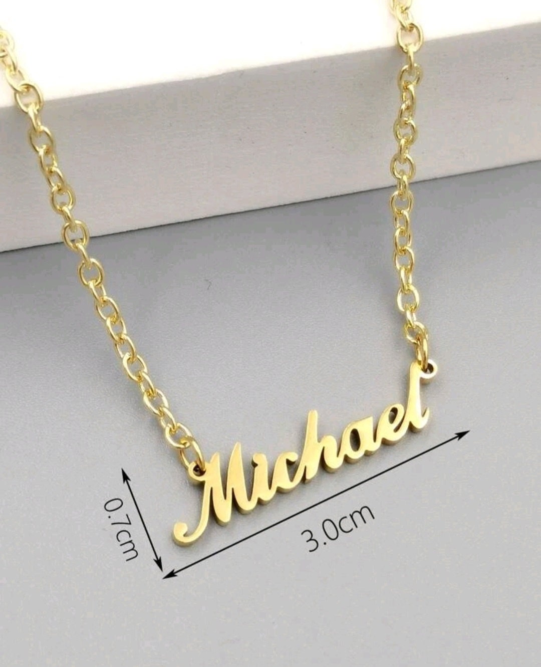 Dainty Name necklace Michael gold Stainless steel pendant necklace gift for her