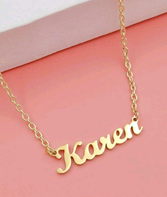 Dainty Name necklace Karen gold Stainless steel pendant necklace gift for her