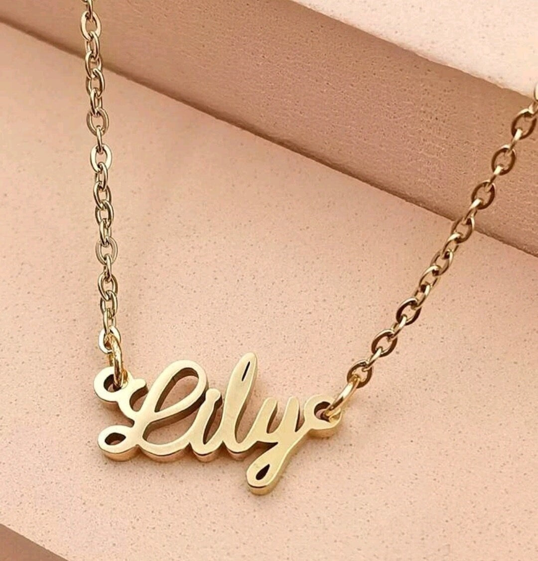 Dainty Name necklace Lily gold Stainless steel pendant necklace gift for her