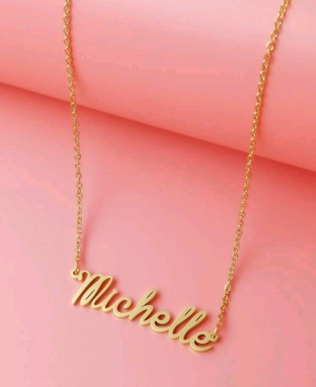 Dainty Name necklace Michelle gold Stainless steel pendant necklace gift for her