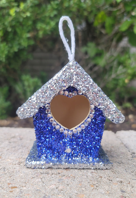 Handmade Titanic inspired mini bling bird house glitter rhinestone heart of the ocean