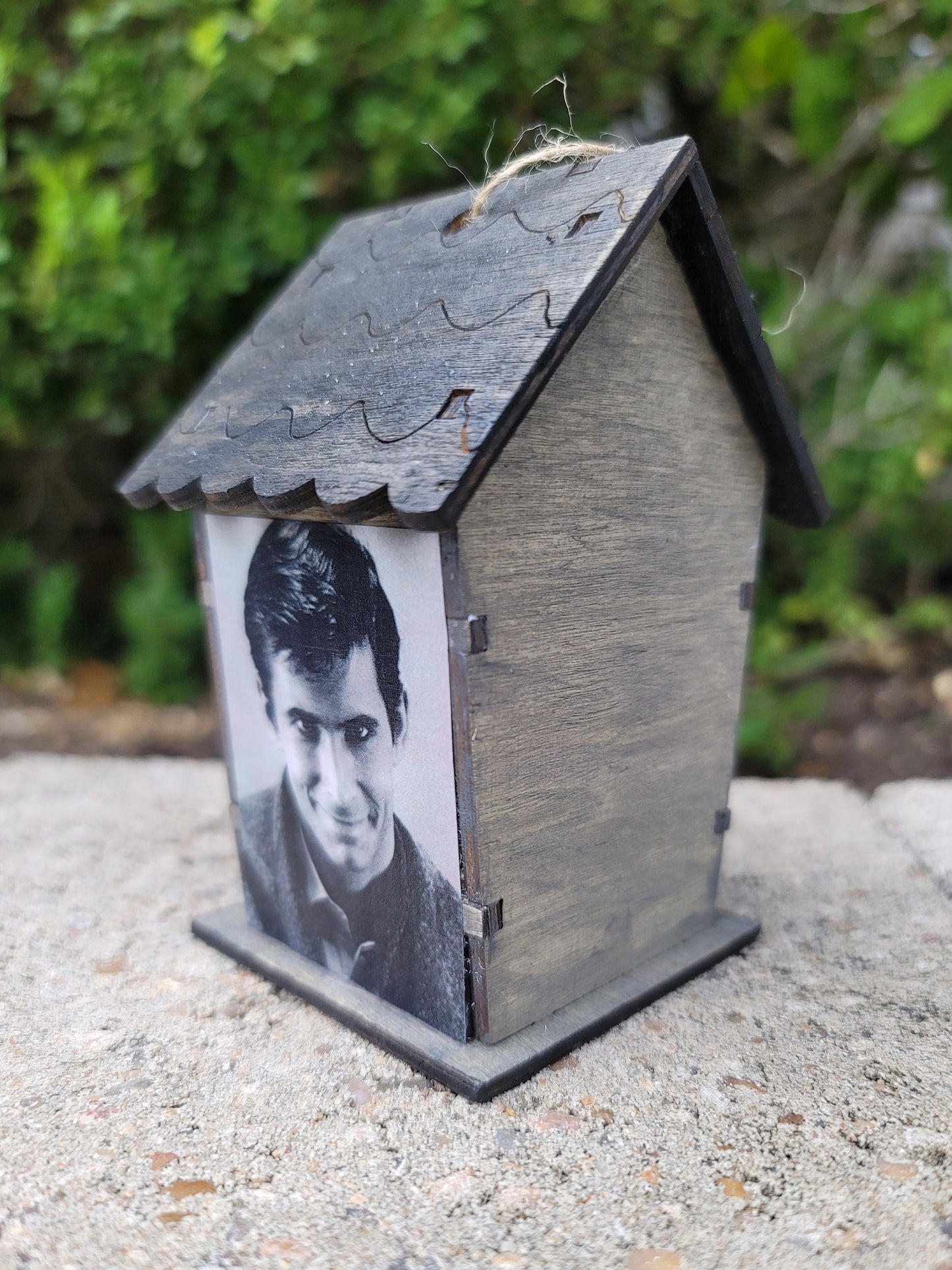 Handmade Psycho mini bird house ornament Bates Motel horror