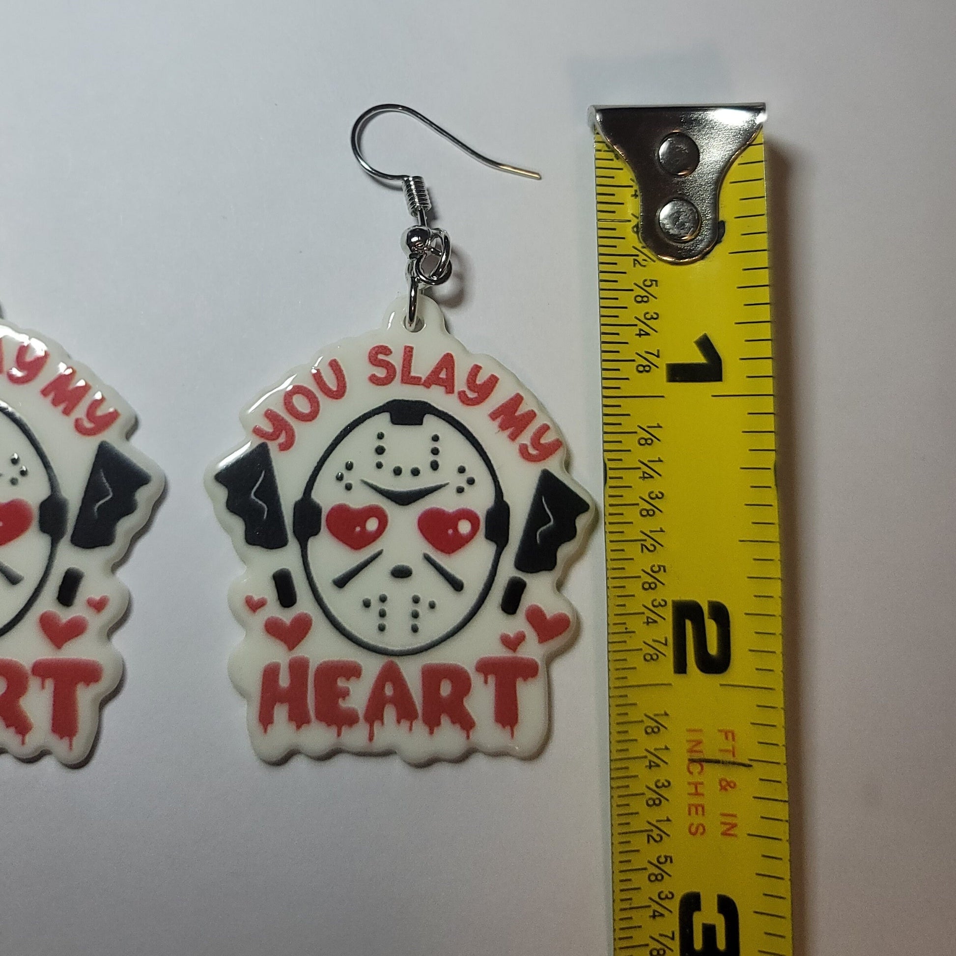 Friday The 13th Jason Voorhees acrylic dangle hook earrings funny