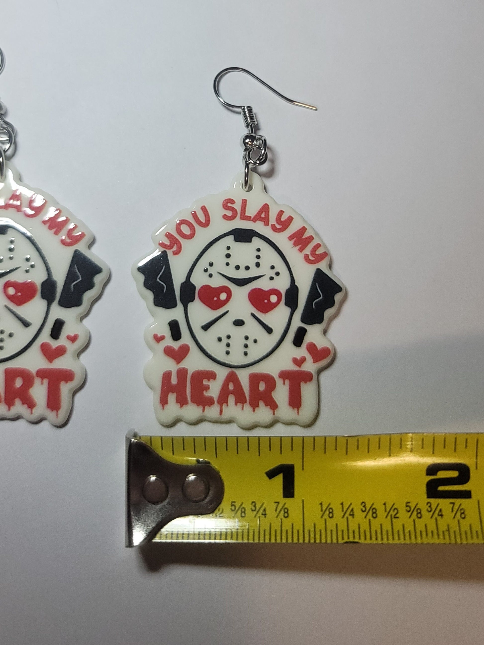 Friday The 13th Jason Voorhees acrylic dangle hook earrings funny