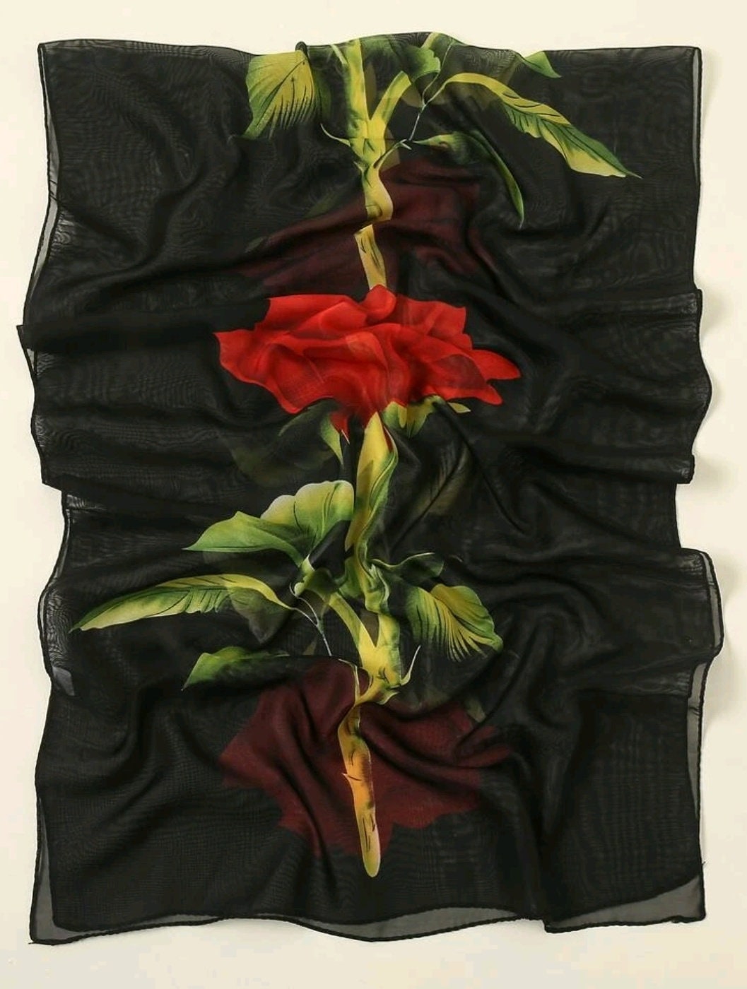 Black rose scarf wrap