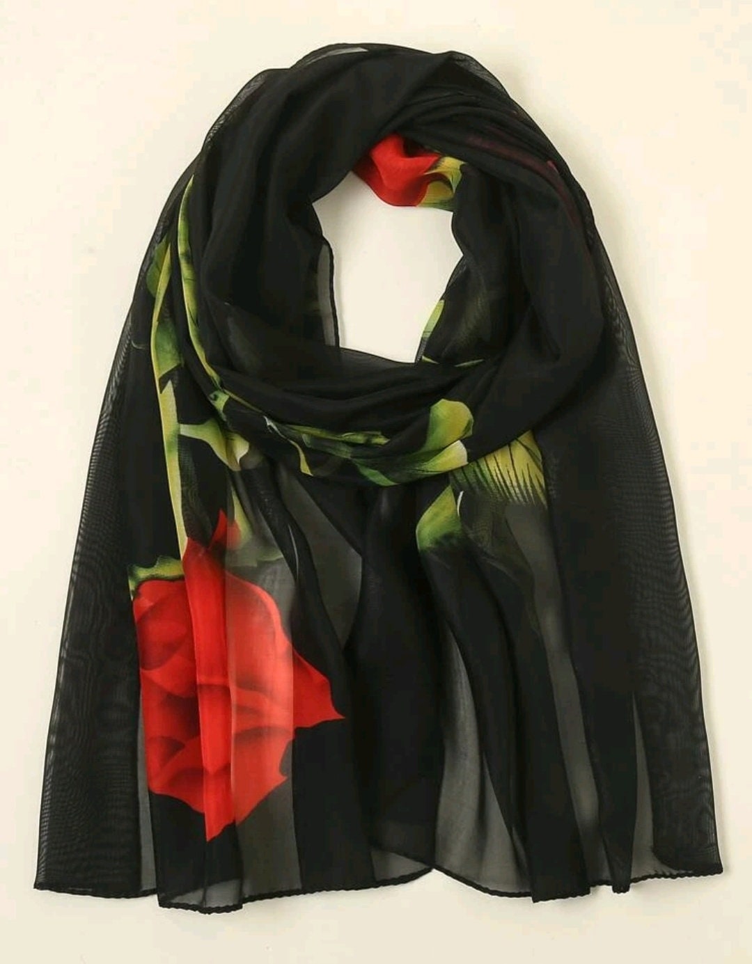 Black rose scarf wrap