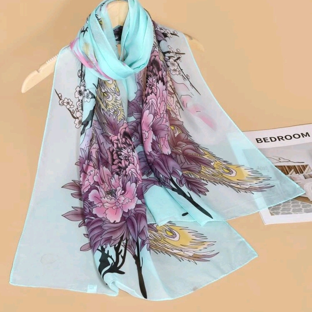Peacock scarf wrap