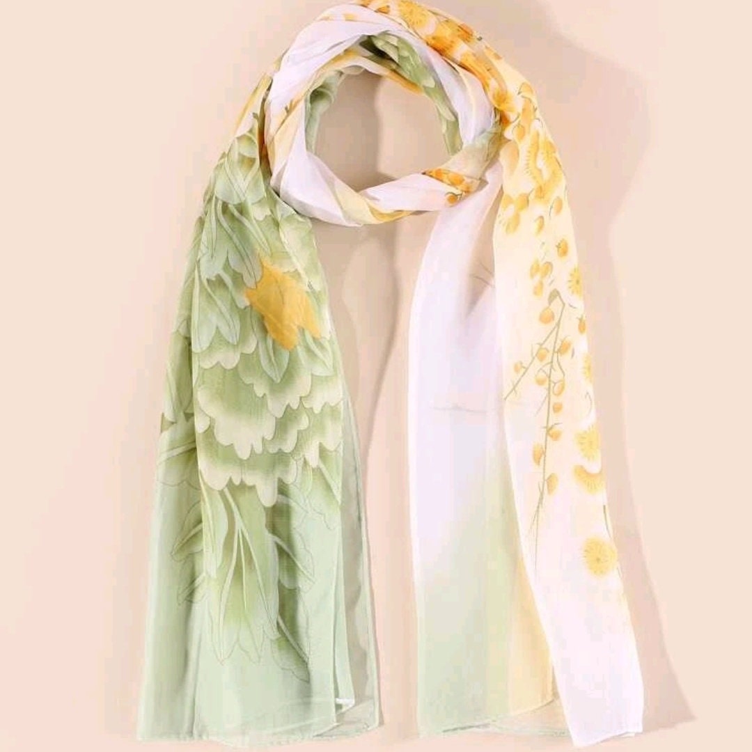 Floral bird flower scarf wrap