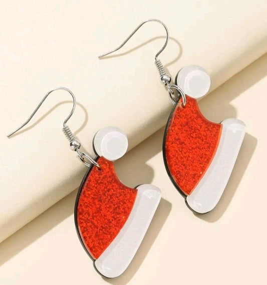 Santa Hat Christmas drop earrings dangle hook earrings