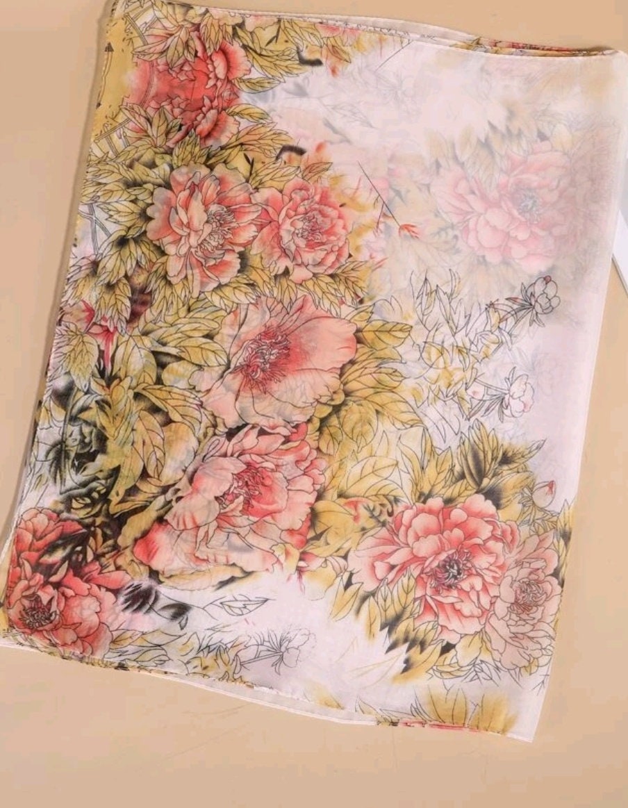 Floral scarf wrap flowers
