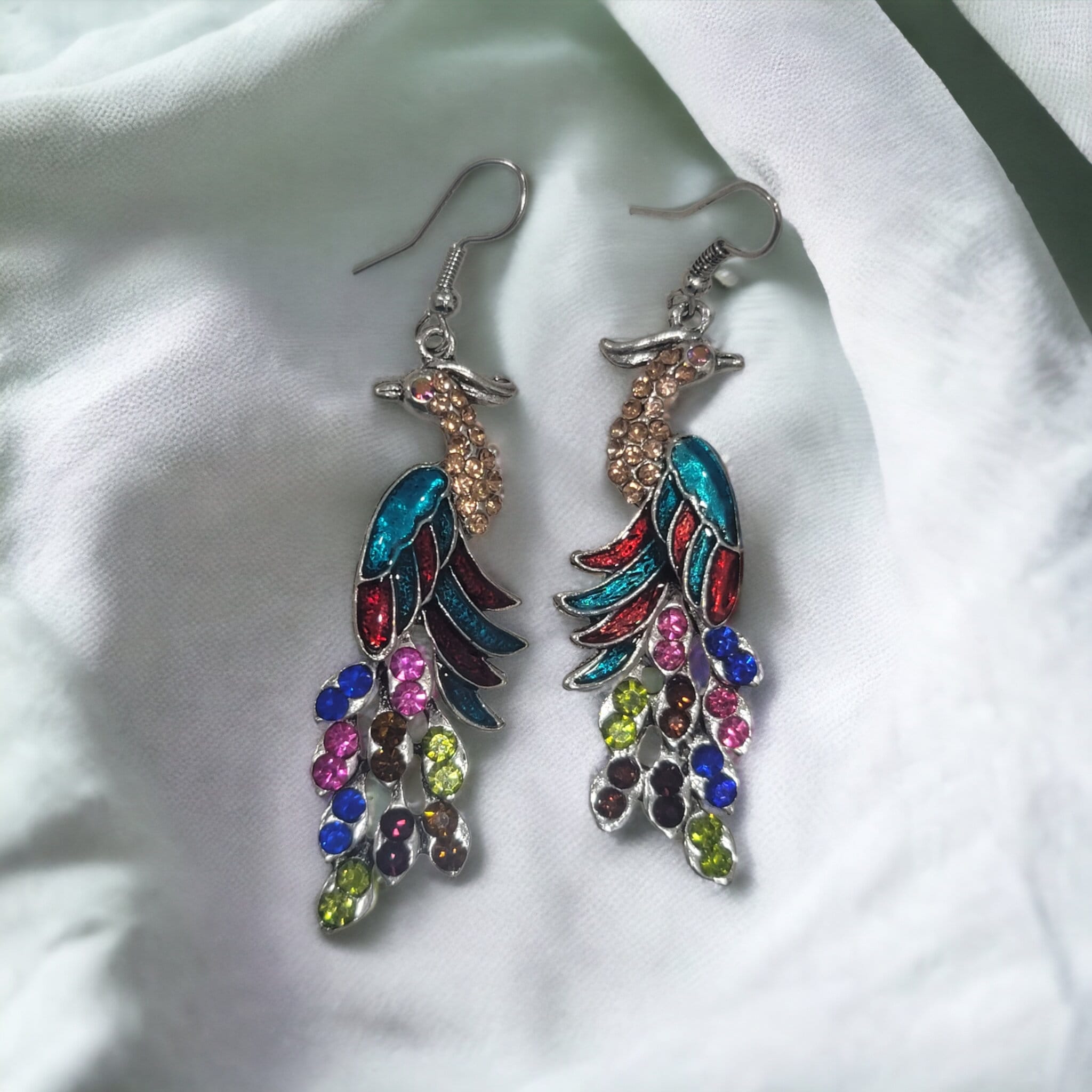 Buy Peacock Color Pop Oxidised Earrings - Pink Imitation Jewellery Online –  Nithilah