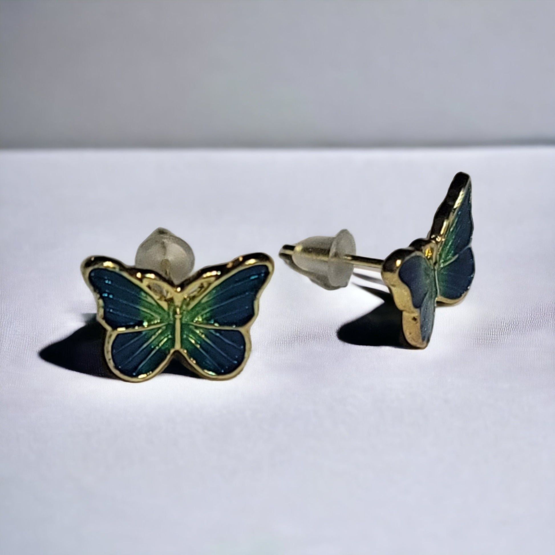Butterfly post stud earrings