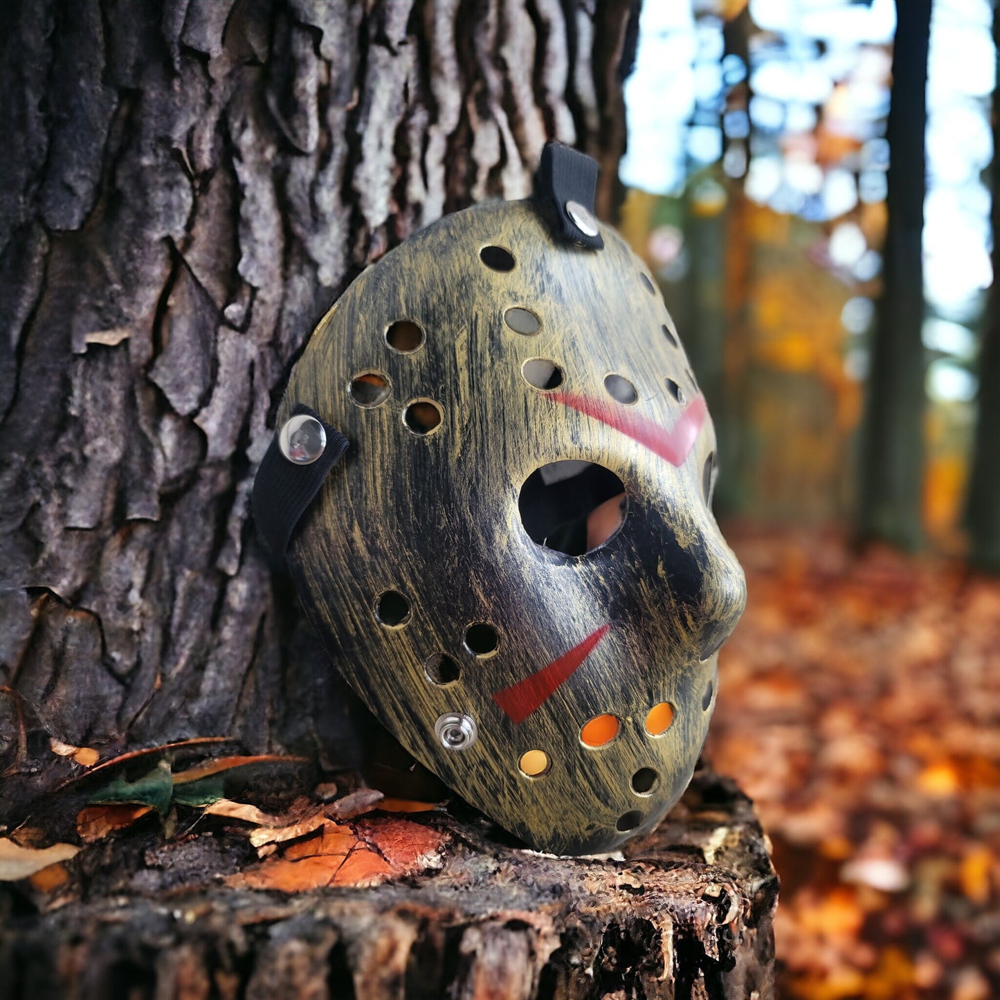 Horror Friday the 13th Jason Voorhees hockey mask gold