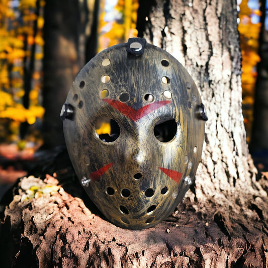 Horror Friday the 13th Jason Voorhees hockey mask gold