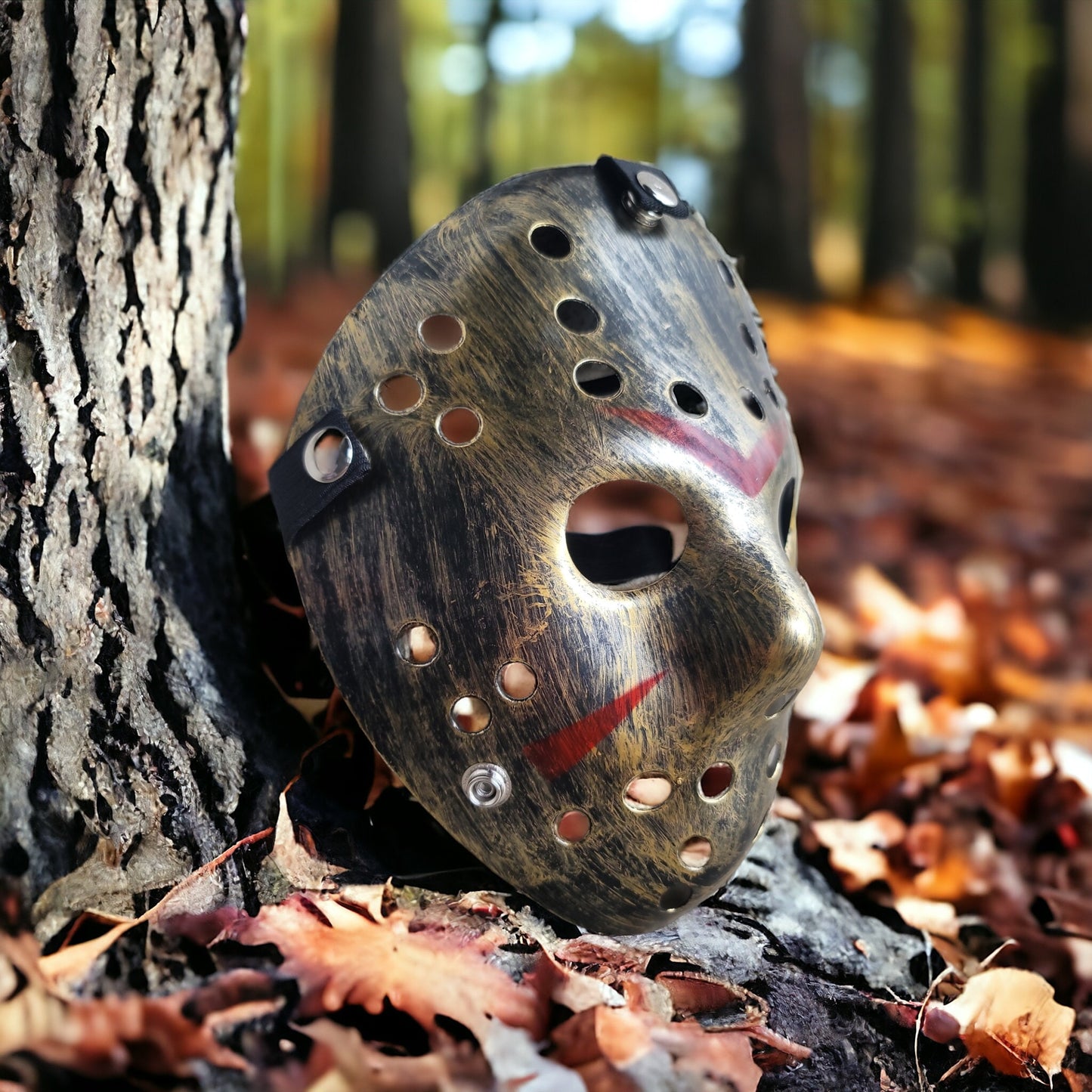 Horror Friday the 13th Jason Voorhees hockey mask gold