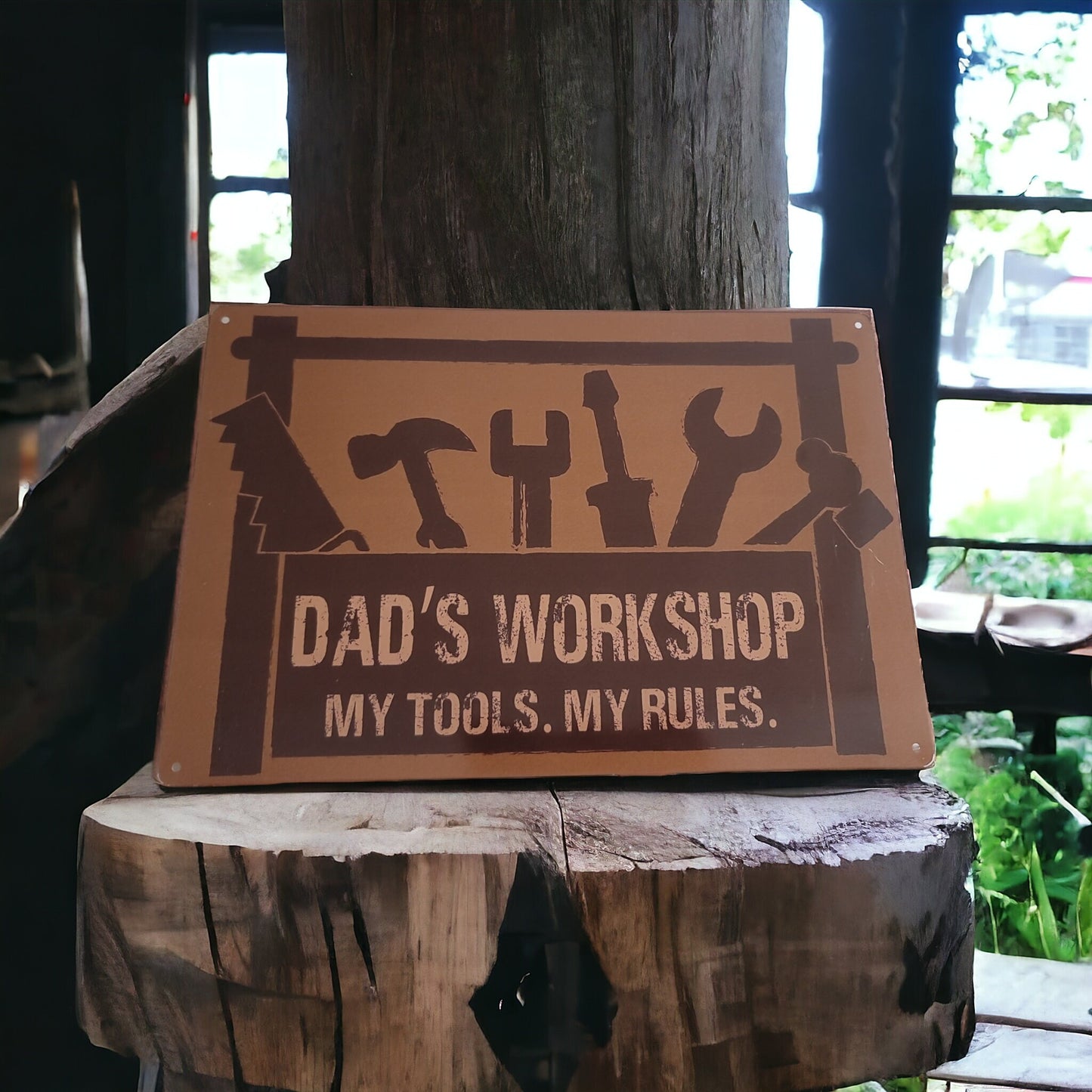 Dad's workshop metal tin sign