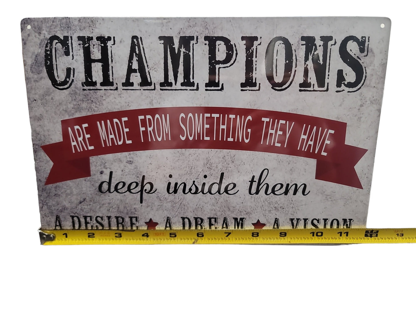 Champions metal tin sign