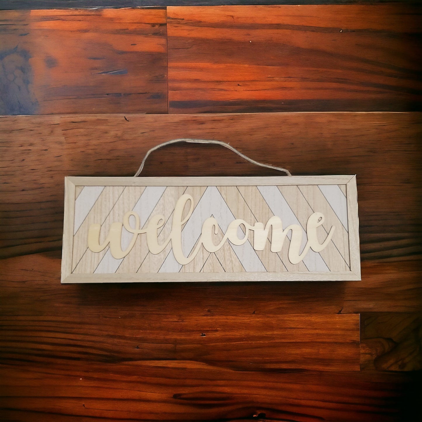 Welcome wooden sign home decor