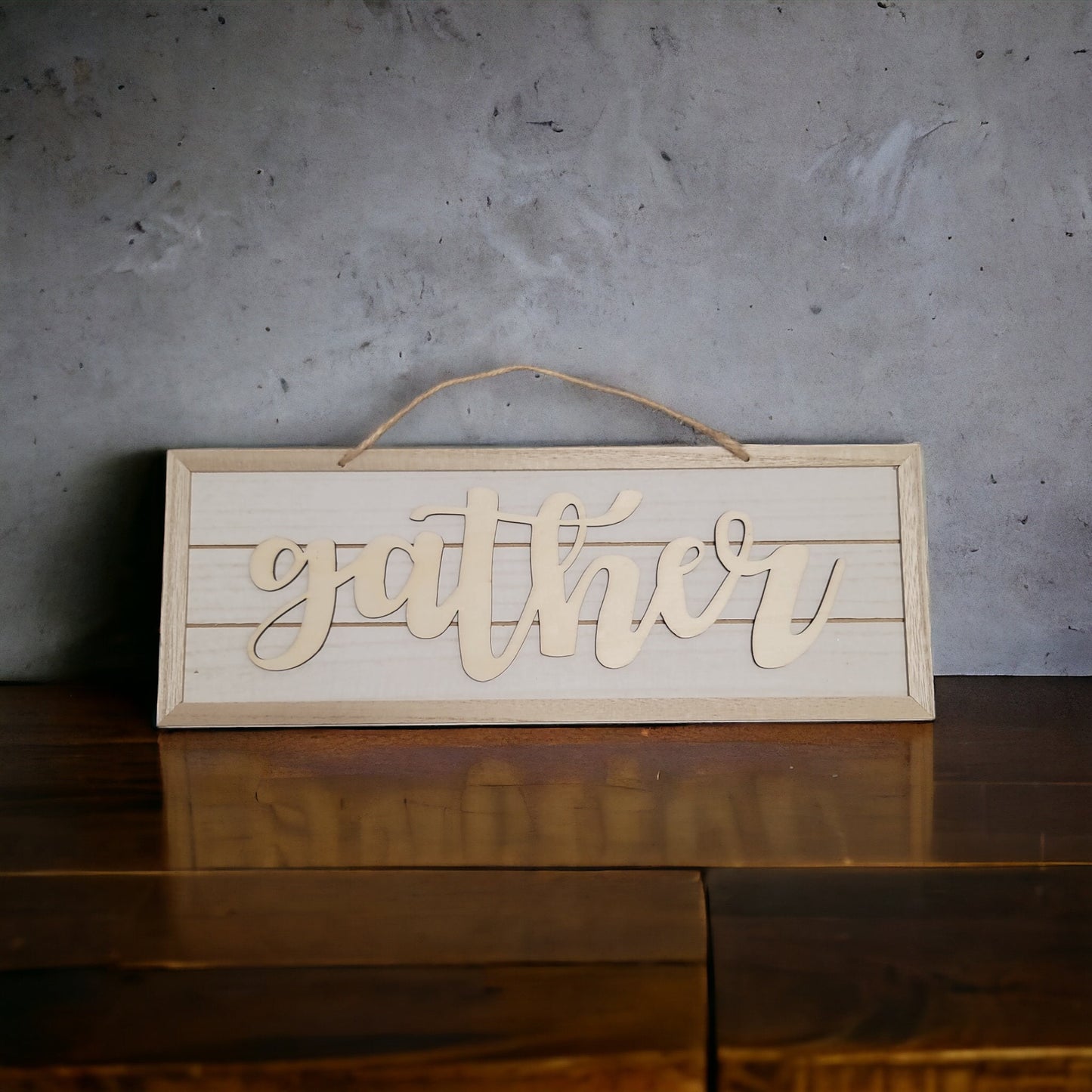 Gather wooden sign home decor